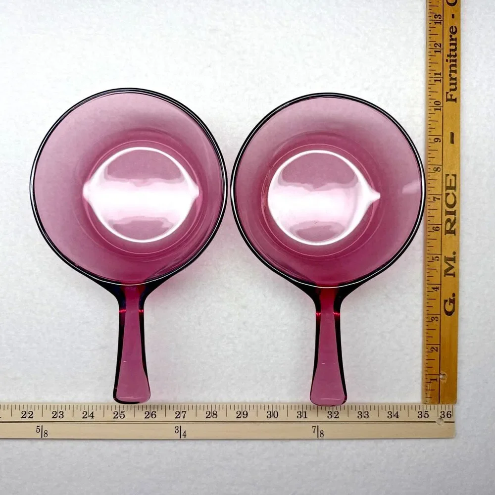 Corning Visions Cranberry Glass Cookware Set 1.5L Dutch Oven Lid 2 0.5L Saucepan